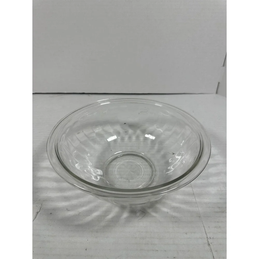 Pyrex 325 Clear Glass Mixing Bowl 2.5L Ribbed Fluted USA Vintage Kitchenware